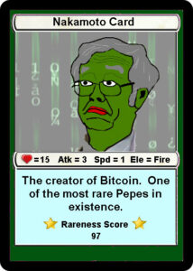 Rare Pepe Nakamoto NFT card